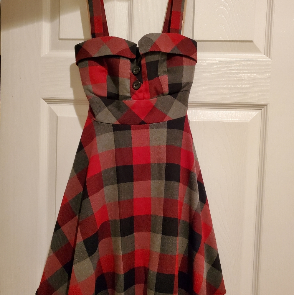 Red & Black Plaid Twenty-one dress XS/S